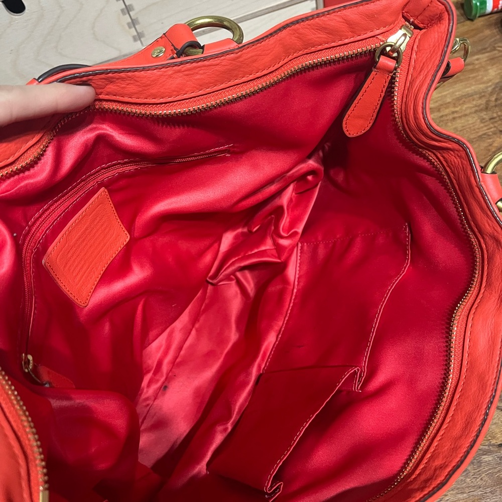 Vintage Coach Campbelle Belle Satchel in coral leather - Picture 5 of 6